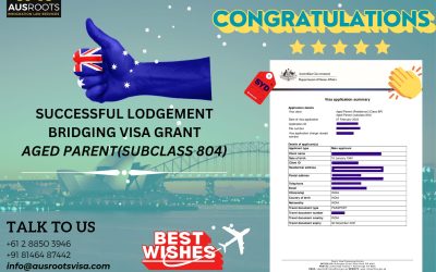 AGED PARENT VISA SUBCLASS 804 BRIDGING VISA GRANT