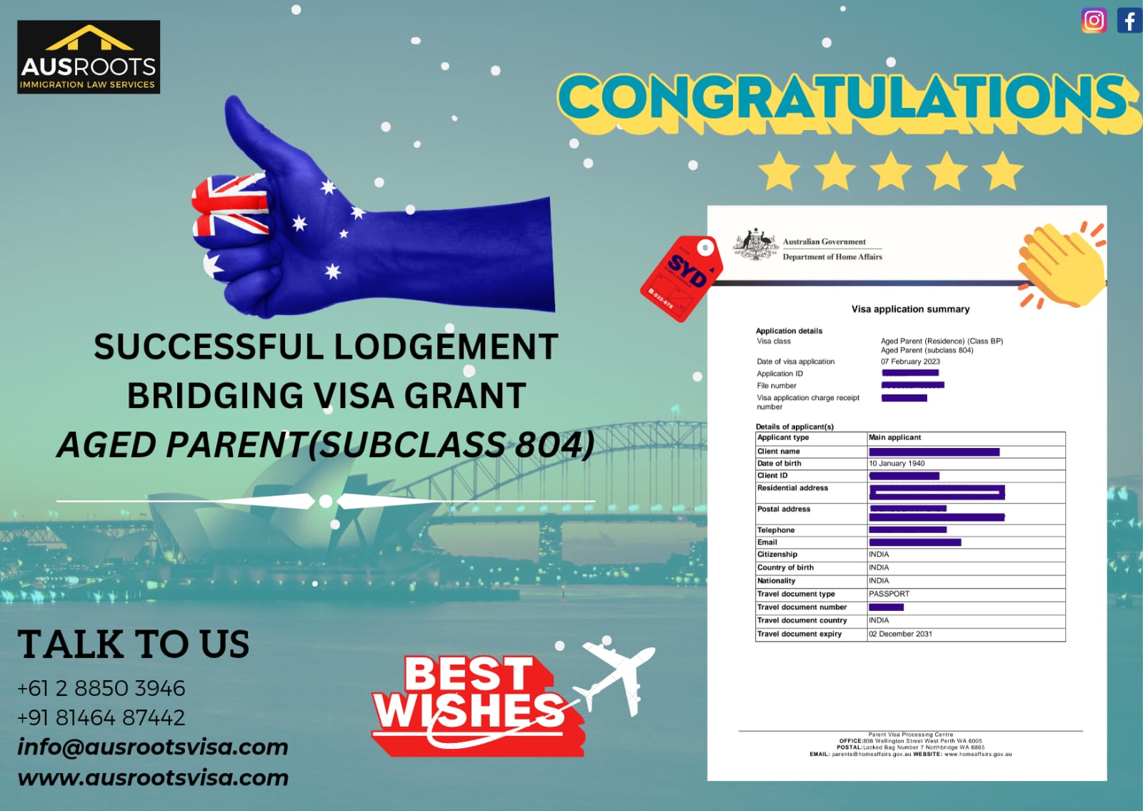 aged-parent-visa-subclass-804-bridging-visa-grant-ausroots-visa