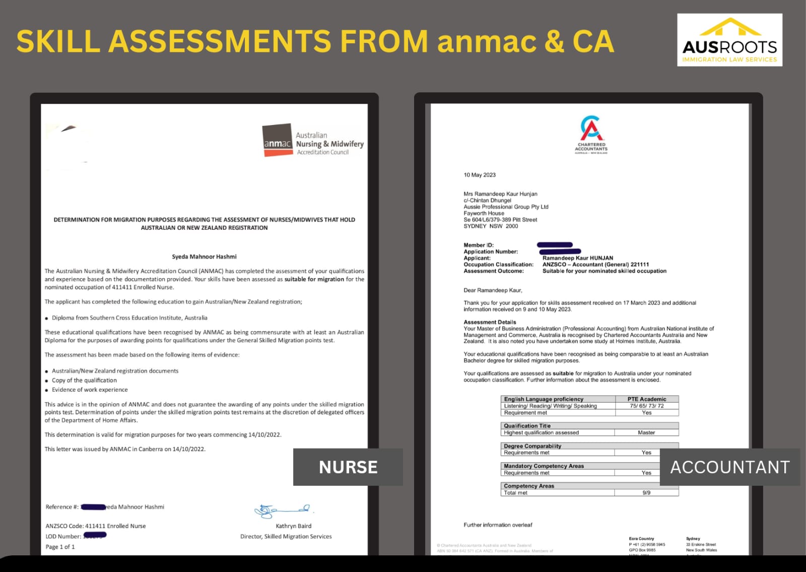 SKILL ASSESSMENT FROM ANMAC & CA Ausroots VISA