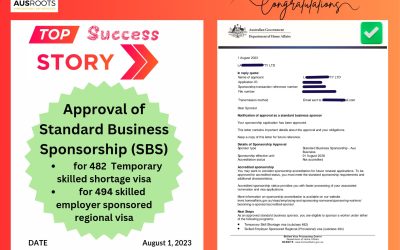 APPROVAL OF STANDARD BUSINESS SPONSORSHIP (SBS) FOR 482 & 494 VISA