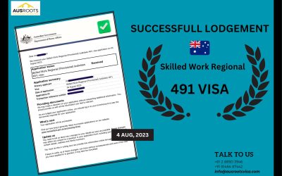 SUCCESSFUL VISA LODGEMENT OF SKILLED WORK REGIONAL 491 VISA