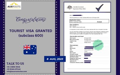 TOURIST VISA GRANT AUSTRALIA (SUBCLASS 600)