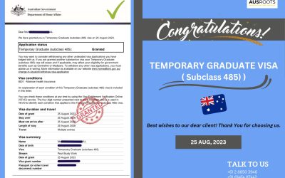 TEMPORARY GRADUATE (subclass 485) VISA GRANTED