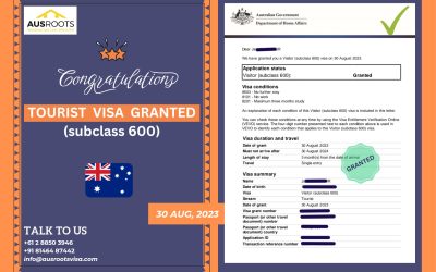 VISITOR VISA GRANT AUSTRALIA (SUBCLASS 600)