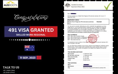 SKILLED WORK REGIONAL (SUBCLASS 491) VISA GRANTED