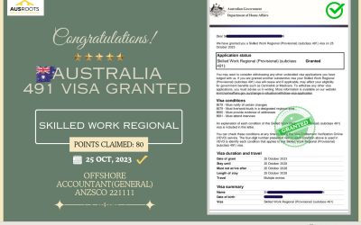 AUSTRALIA 491 VISA GRANT TO OFFSHORE ACCOUNTANT (GENERAL)