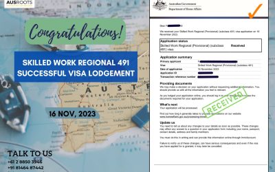 STATE NOMINATION APPROVAL AND SUCCESSFUL 491 VISA LODGEMENT