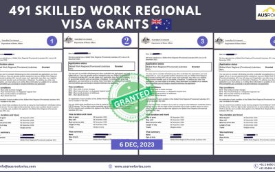 SKILLED WORK REGIONAL SUBCLASS 491 VISA GRANTS ON 6 DEC, 2023