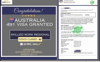 OFFSHORE SKILLED WORK REGIONAL (PROVISIONAL) SUBCLASS 491 VISA GRANTED TO ACCOUNTANT