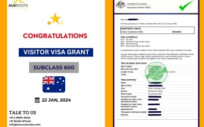 AUSTRALIA VISITOR VISA (SUBCLASS 600) GRANT