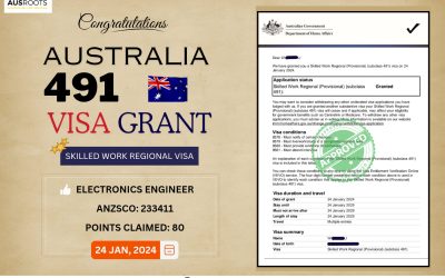 SKILLED WORK REGIONAL (SUBCLASS 491) VISA GRANT TO ELECTRONICS ENGINEER