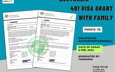 SKILLED WORK REGIONAL (SUBCLASS 491) VISA GRANTED TO OFFSHORE ACCOUNTANT AT 75 POINTS