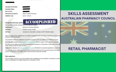 SKILLS ASSESSMENT APPROVAL FOR RETAIL PHARMACIST FROM AUSTRALIAN PHARMACY COUNCIL