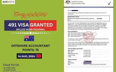 SKILLED WORK REGIONAL (SUBCLASS 491) VISA GRANTED TO OFFSHORE ACCOUNTANT : 14 AUG, 2024