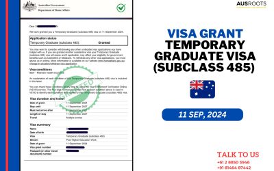 TEMPORARY GRADUATE (SUBCLASS 485) VISA GRANTED – 11 SEP, 2024