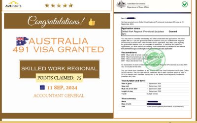 SKILLED WORK REGIONAL (SUBCLASS 491) VISA GRANT- 11 SEP, 2024