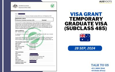 TEMPORARY GRADUATE VISA (SUBCLASS 485) GRANTED- 28 SEP,2024