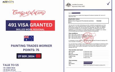 SKILLED WORK REGIONAL (SUBCLASS 491) VISA GRANT – 27 SEP, 2024