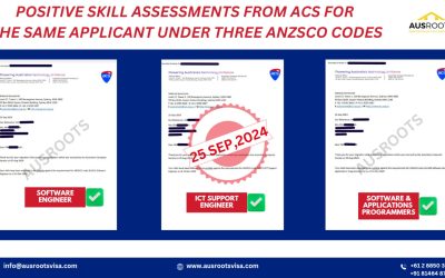 SKILL ASSESSMENTS FROM ACS FOR SAME APPLICANT UNDER THREE ANZSCO CODES