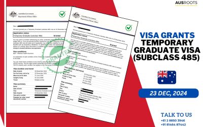 TEMPORARY GRADUATE (SUBCLASS 485) VISA GRANTS- 23 DEC, 2024