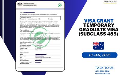 TEMPORARY GRADUATE (SUBCLASS 485) VISA GRANT – 13 JAN, 2025