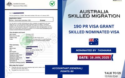 SKILLED NOMINATED ( SUBCLASS 190 ) VISA GRANT – 16 JAN, 2025