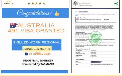 SKILLED WORK REGIONAL ( SUBCLASS 491) VISA GRANT – 29 APRIL, 2025